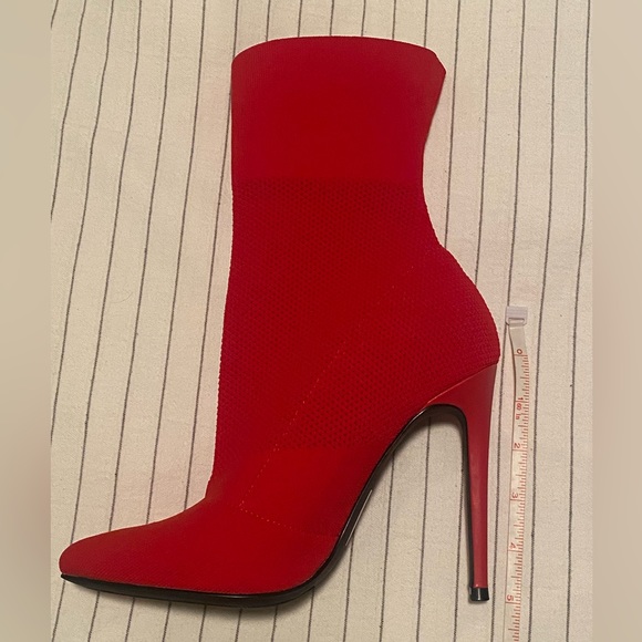 Knit, heeled, sock booties - Picture 8 of 11